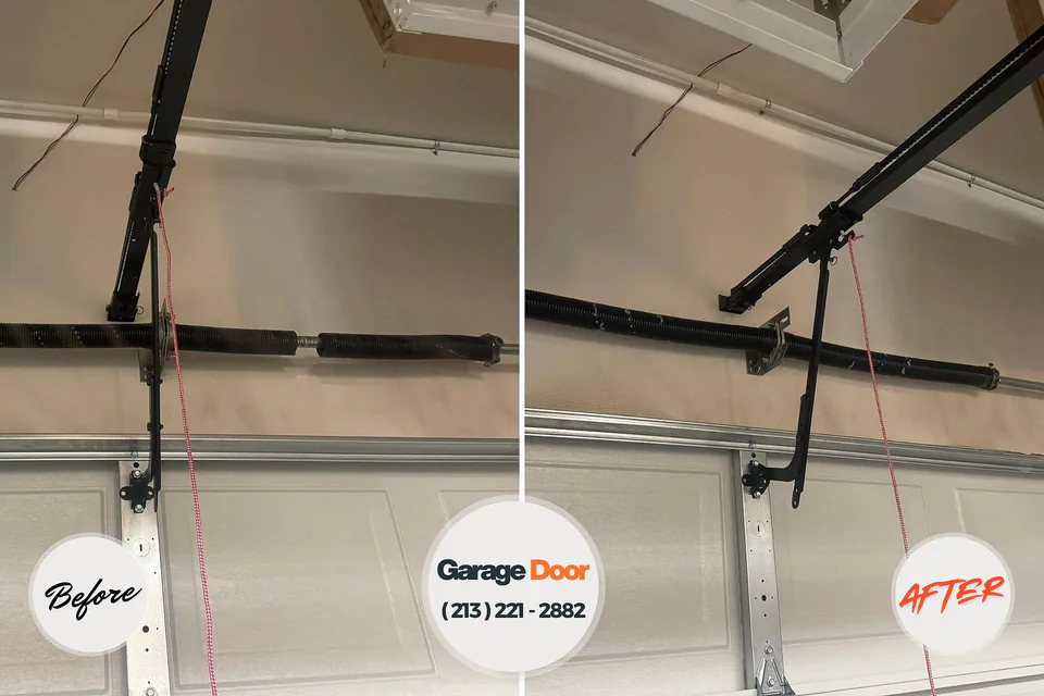 Before and after: garage door repair Berwyn, PA